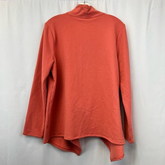 Denim & Co. Womens Cardigan Sweater Coral Long Sleeve V Neck Single Button M - Picture 5 of 11
